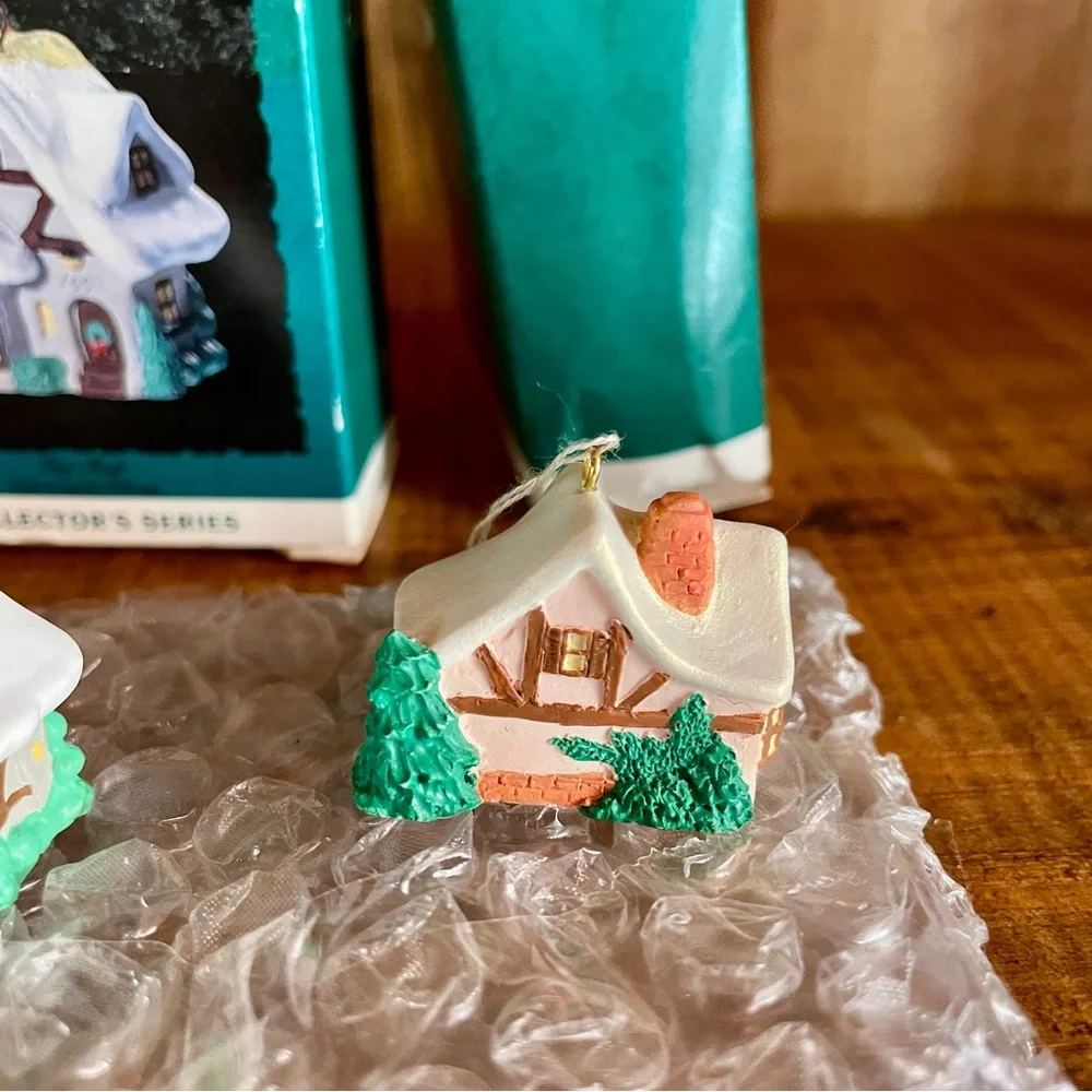 Hallmark Old English Village Ornament Bundle 1990's #10 Depot #7 Hats #6 Toys
